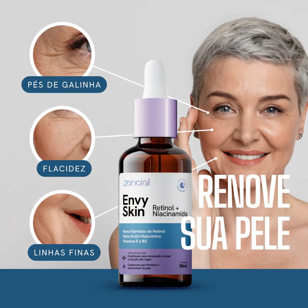 Estimulador Sérum Facial Retinol + Niacinamida Zencial Anti-idade Rugas