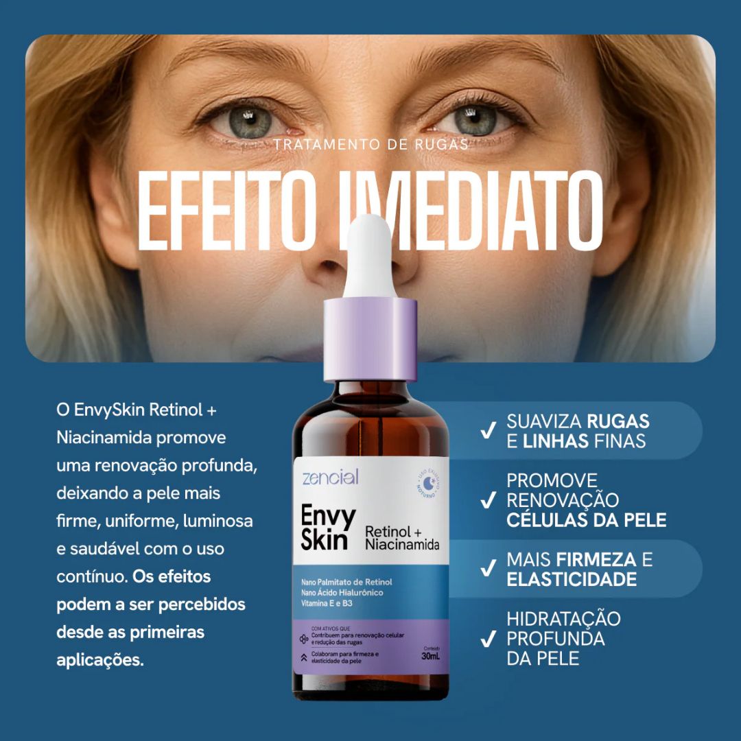 Estimulador Sérum Facial Retinol + Niacinamida Zencial Anti-idade Rugas