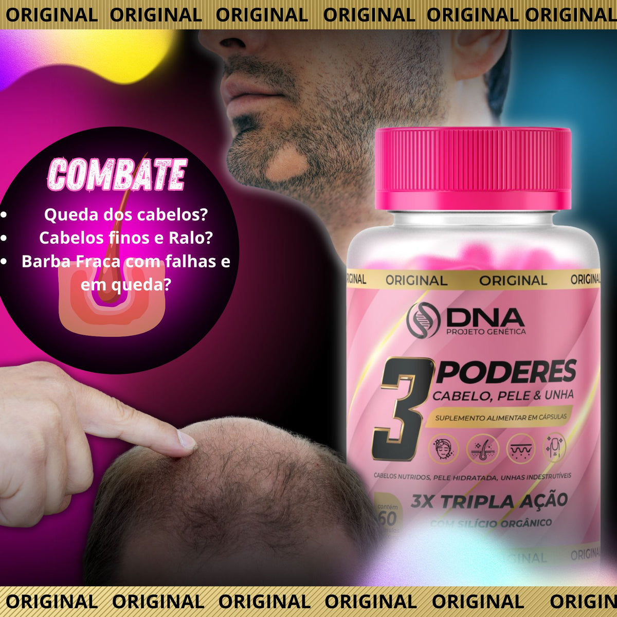 Suplemento para Saúde de Cabelo, Pele, Unha, Ossos e Articulações