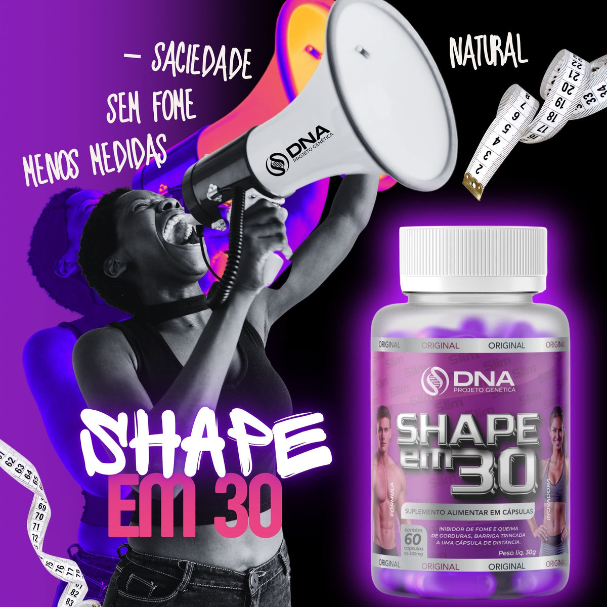 Shape 30 – Suplemento Alimentar para emagrecimento Apoio Nutricional Diário ( Inibidor de Fome )
