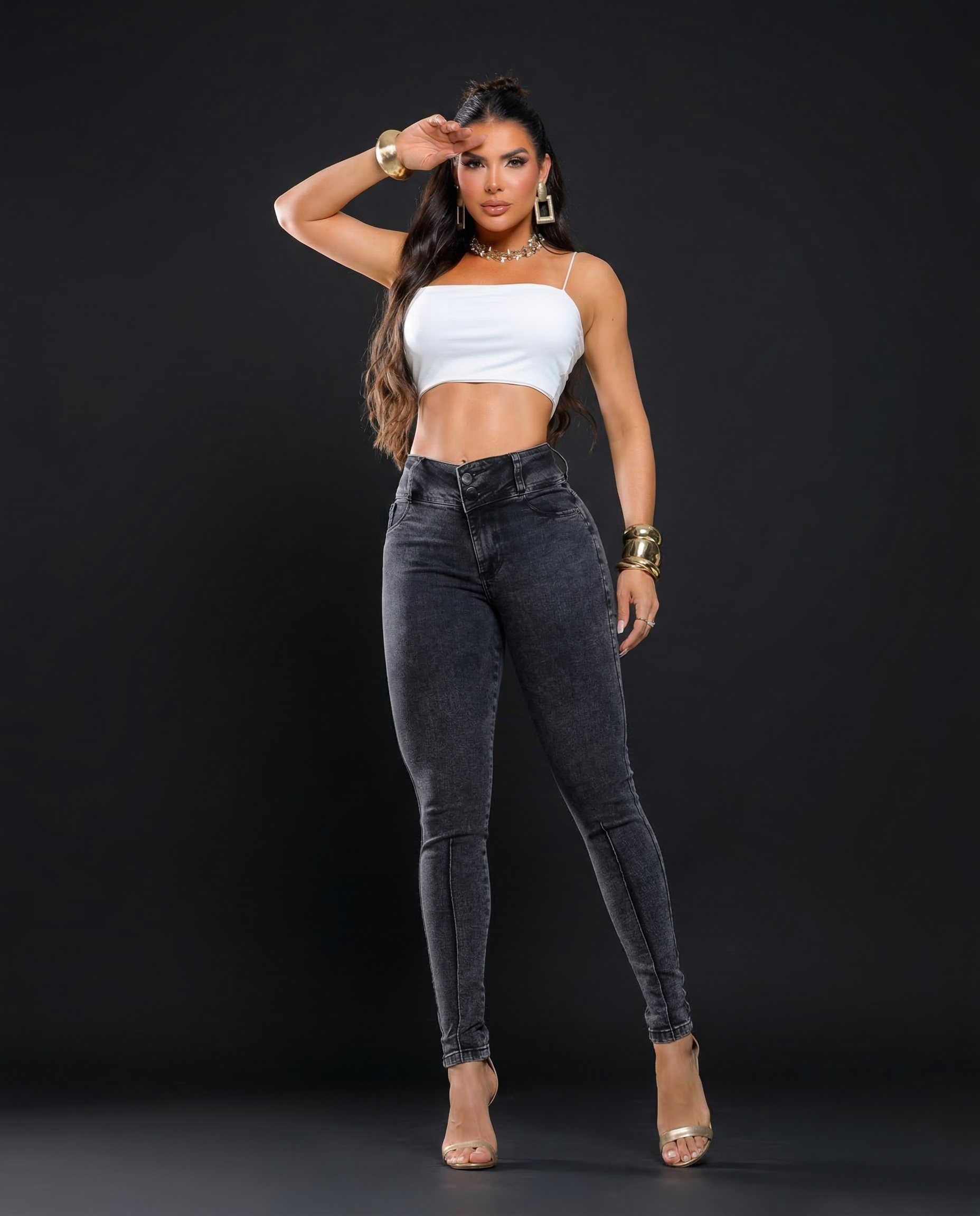 Calça Oxtreet Jeans, Grafit Escuro Empina Bumbum Com Bojo Removível Original