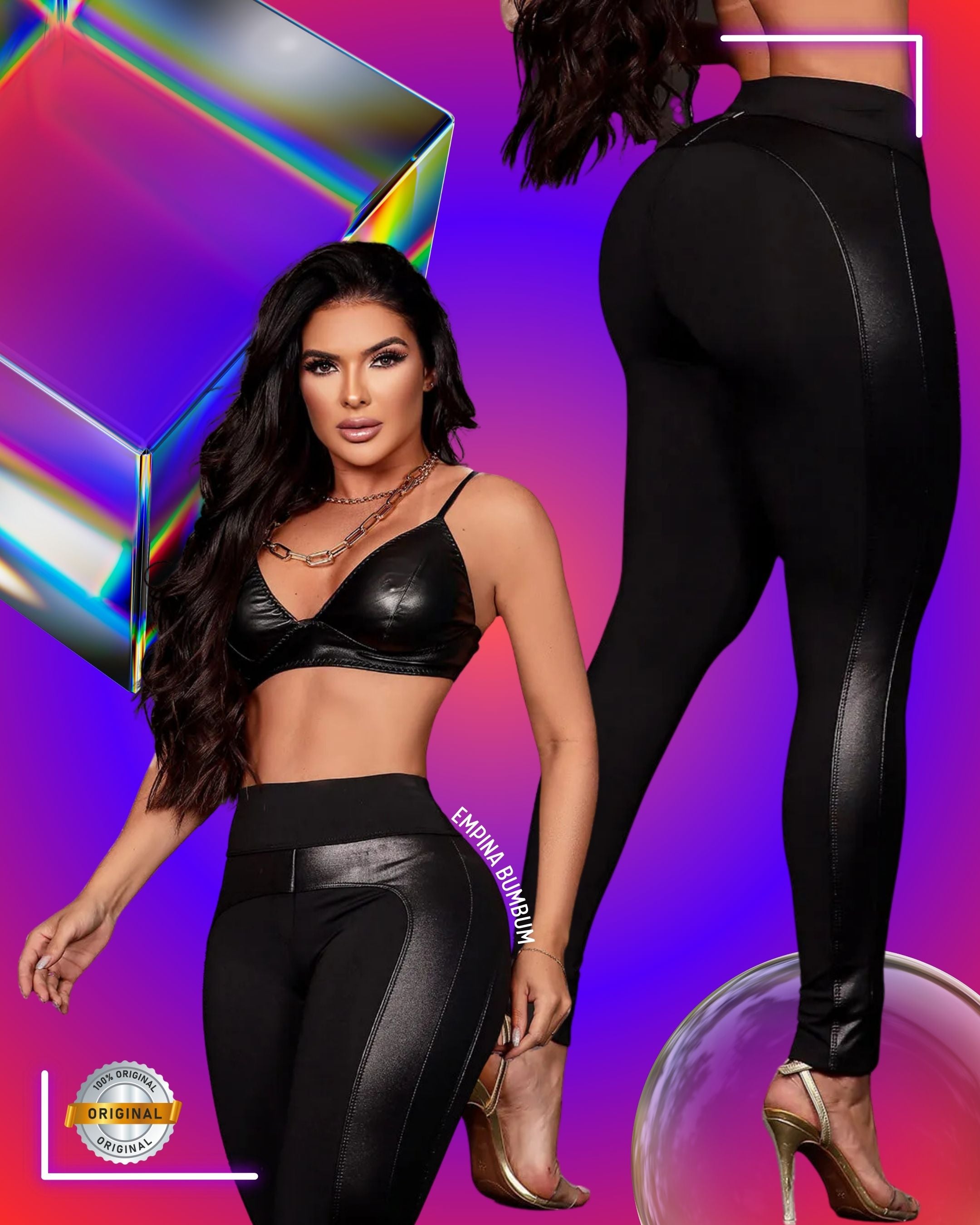 Calça Montaria Super Legging Original, Detalhe em Cirre na Perna, Corte Empina Bumbum Pelúcida