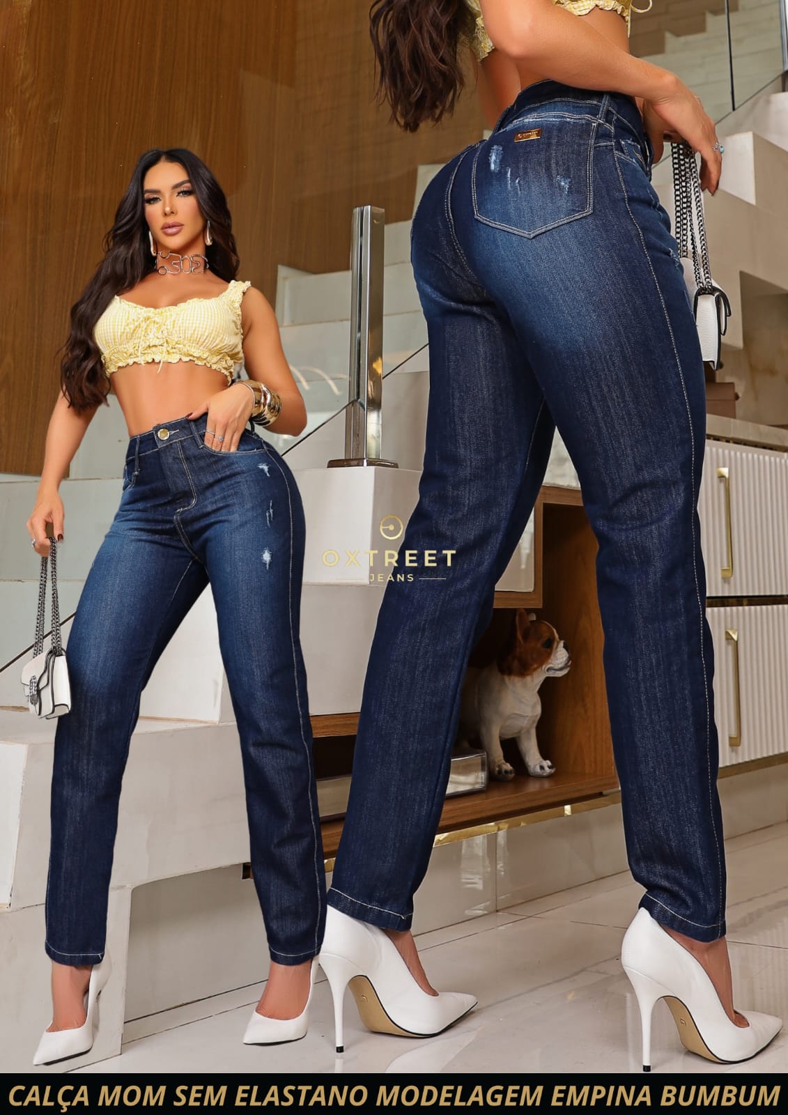 Calça Mom Oxtreet Jeans, Modelo Empina BumBum Original, Lançamento Exclusivo ( Sem Lycra )